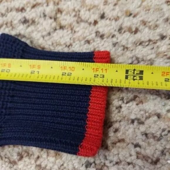 Crown & Ivy Women's Crochet Sweater Blue with White Stripes size XS - Picture 13 of 14